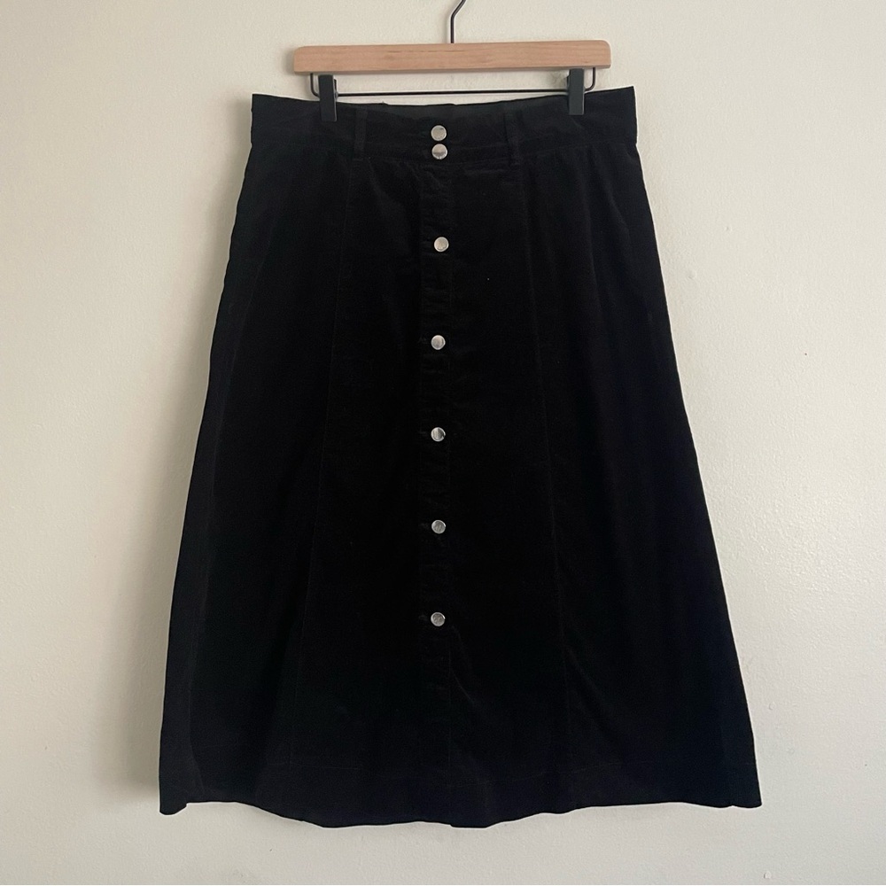 Anthropologie Black Button-Front Maxi Skirt
